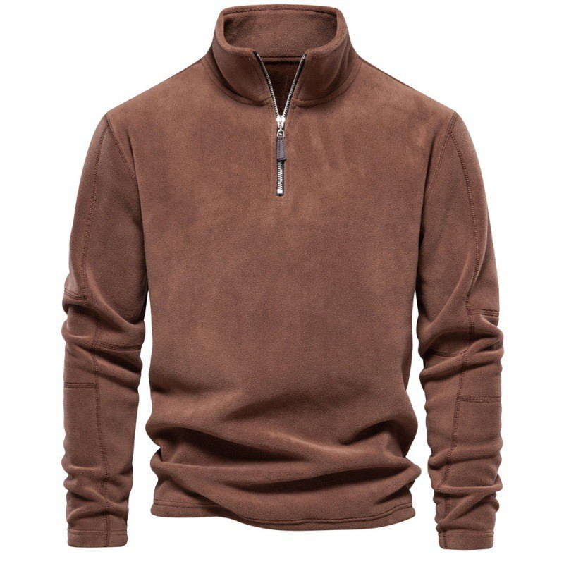 Mysig Fleece-Pullover med Dragkedja