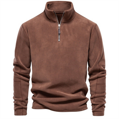 Mysig Fleece-Pullover med Dragkedja