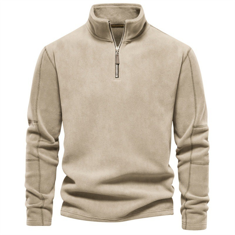 Mysig Fleece-Pullover med Dragkedja